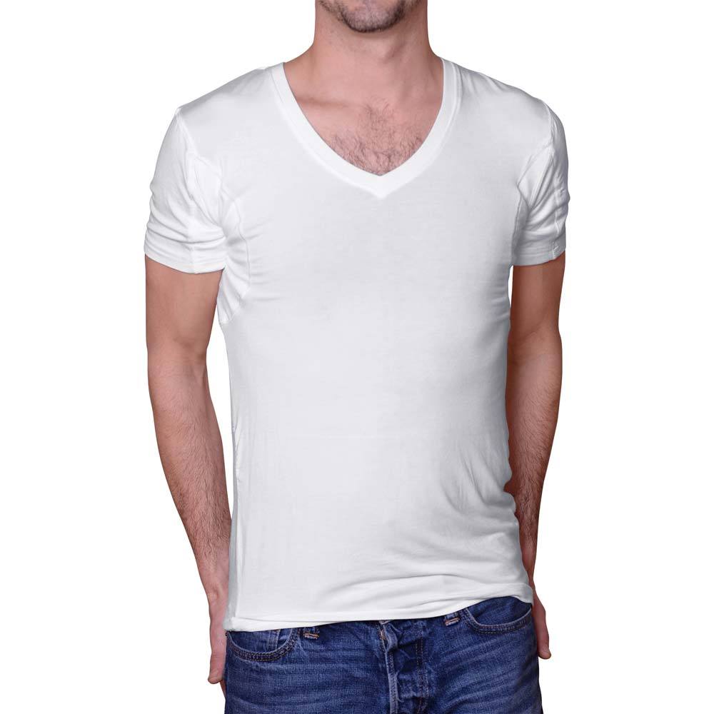 Men's Sweatproof VNeck Undershirt for Back Sweating Sweatshield